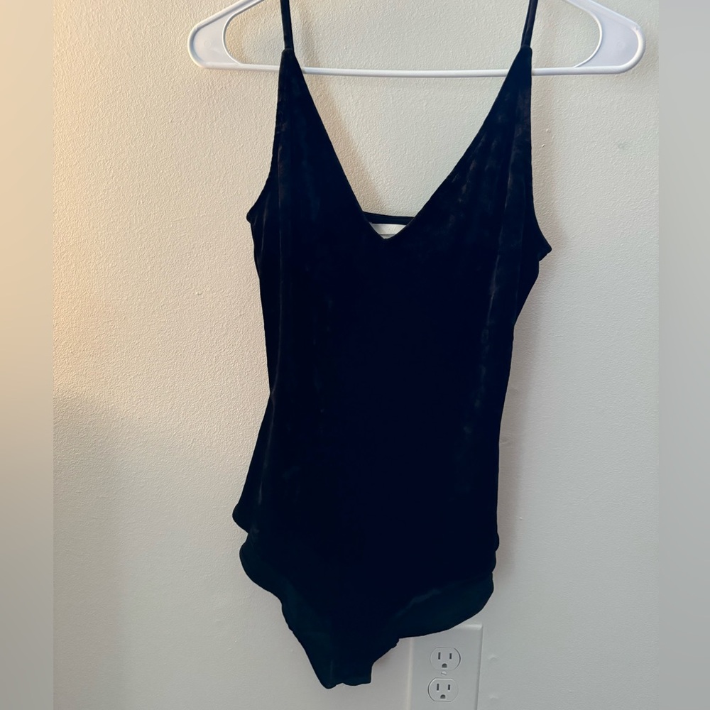 Black velvet bodysuit